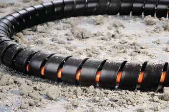 Frettes spiralées à paroi épaisse pour les conduites hydrauliques des machines de construction