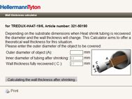 Calculateur d'épaisseur de paroi pour gaine thermoretractable HellermannTyton