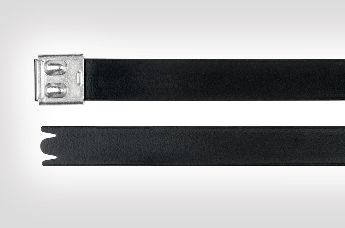 Collier de serrage inox MBT-FC : attache câble en acier inoxydable avec revêtement lisse anti-corrosion