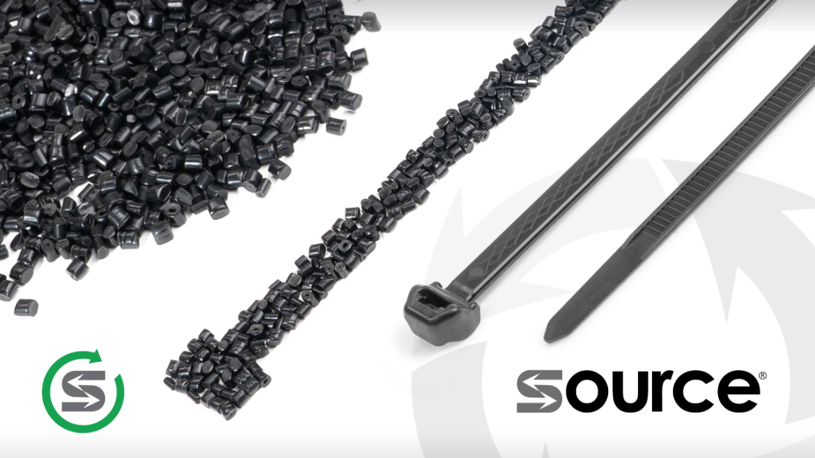 Image illustrant une matière plastique durable et un collier de serrage fabriqué à partir de cette matière