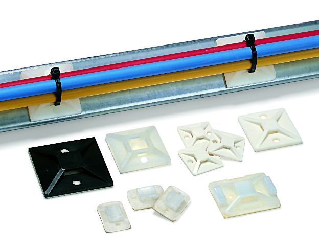 Embases adhésives, embases colliers de serrage, clips adhésifs pour colliers de serrage, embases pour colliers, attache-câble adhésif