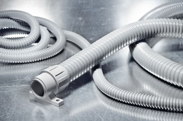 Gaine annelée avec renfort spiralé pour la protection de câbles et faisceaux