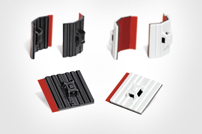 Embases adhésives, embases colliers de serrage, clips adhésifs pour colliers de serrage, embases pour colliers, attache-câble adhésif