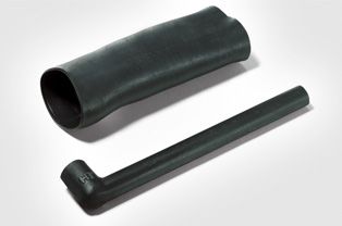 Pièces moulées thermorétractables coudées