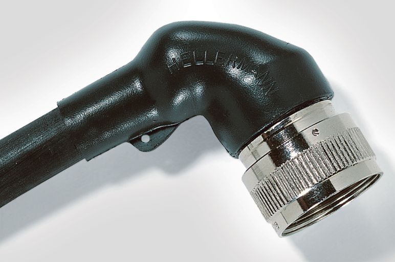 Pièces moulées thermorétractables, à angle droit avec lèvre circulaire HellermannTyton