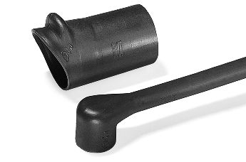 Pièces thermorétractables à angle droit - Helashrink série 1100, avec lèvre, à encombrement réduit, homologuées VG et MIL