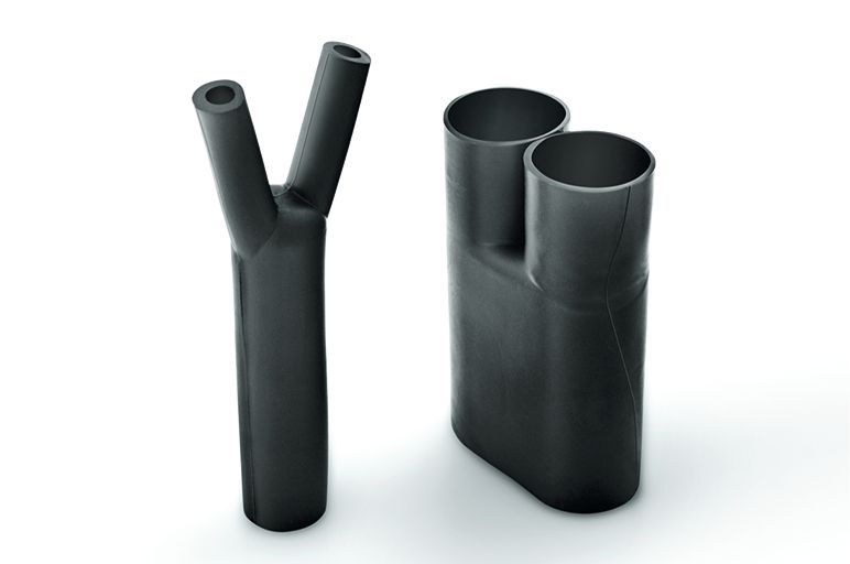 Pièces de dérivation thermorétractables, 2 sorties - Helashrink série 200, à encombrement réduit