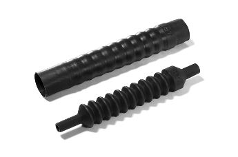 Pièces thermorétractables à encombrement réduit, convolutées - Helashrink série 313C, avec lèvre adaptable