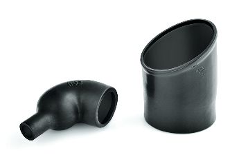 Pièces thermorétractables à angle droit - Helashrink série 1100, avec lèvre, homologuées MIL