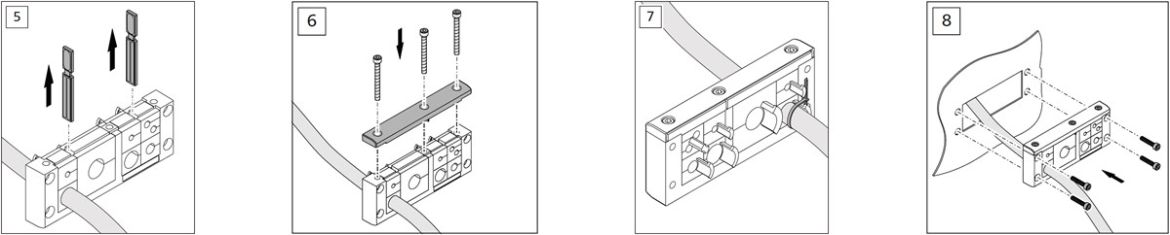 Comment installer le système de passe-câbles VarioPlate, étapes 5 à 8