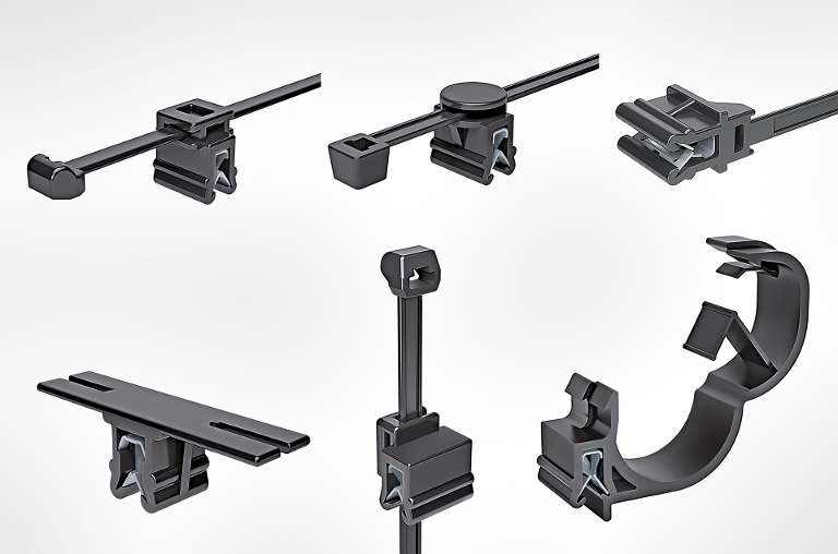 Clips de fixation de câbles pour les bords de tôle et les différentes directions de routage