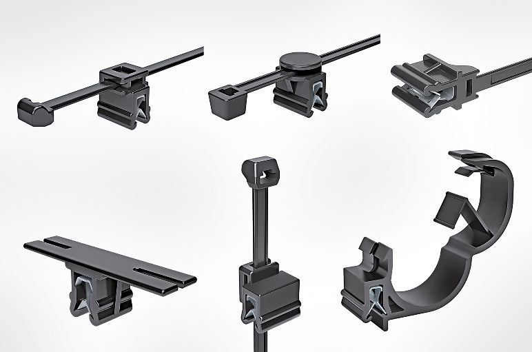 Clips de fixation de câbles pour les bords de tôle et les différentes directions de routage